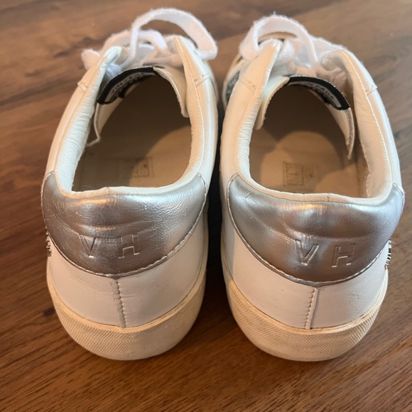 VINTAGE HAVANA jazmin glitter sneakers in white/black/silver - Picture 4 of 6